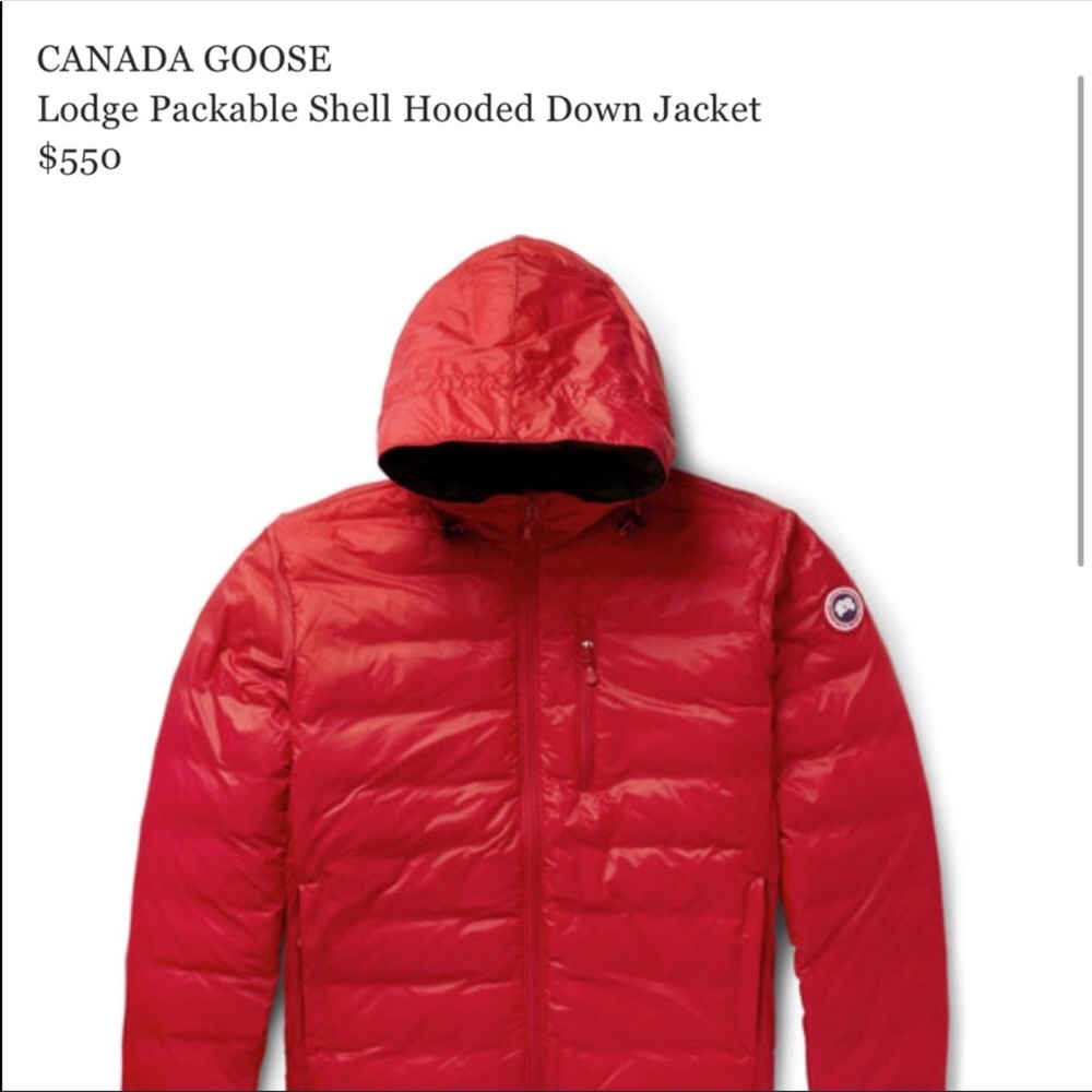Canada Goose Lodge packable down jacket red Large